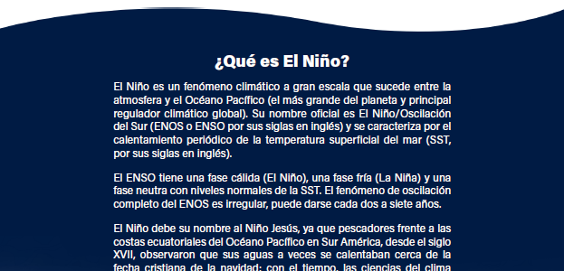 Avances sobre el fenómeno El Niño 2026-2027